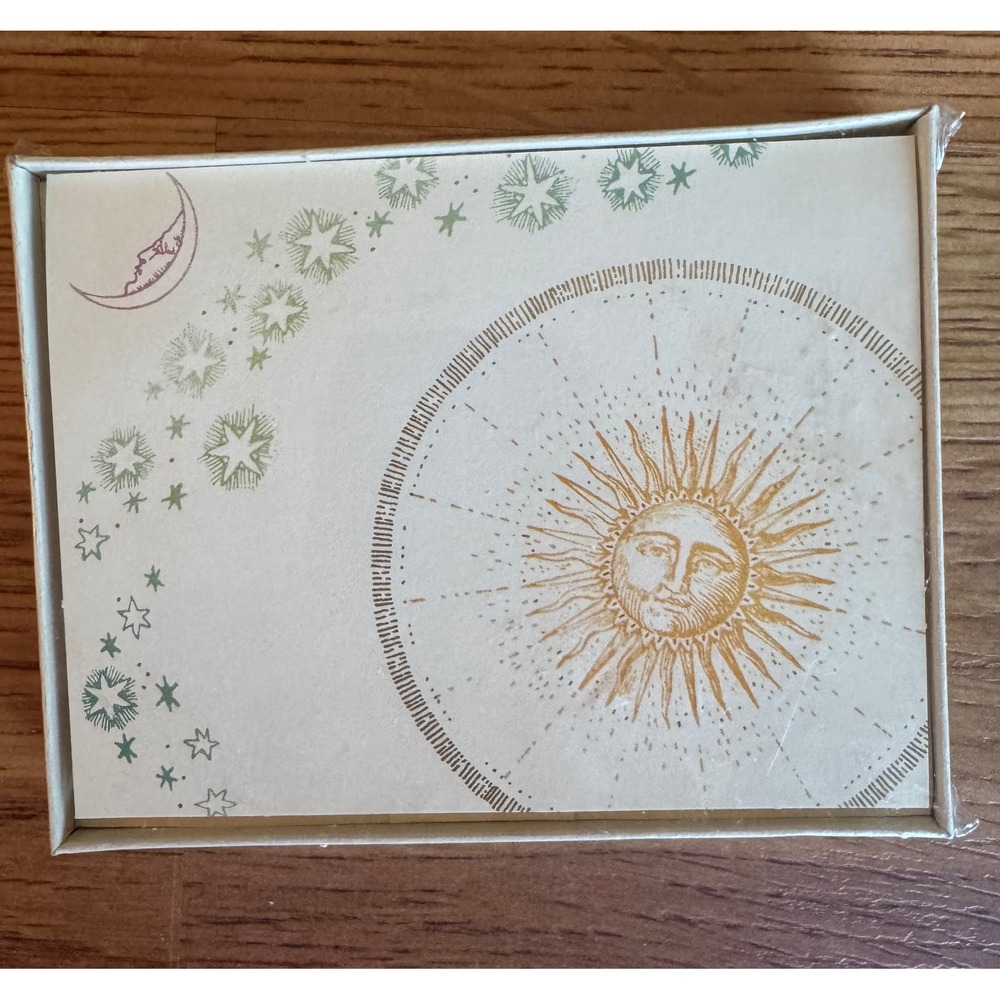 Hallmark Celestial Sun Moon Stars Blank Note Cards 8 Count Boxed Stationery Set